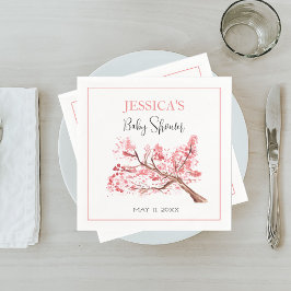 Cherry Blossom Roze Bloemen Baby shower Meisje Servet