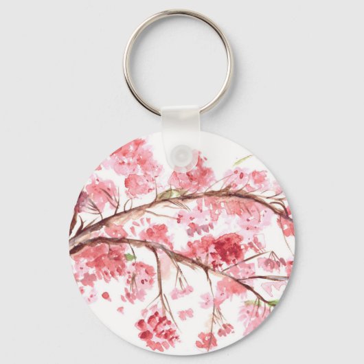 Cherry blossom roze bloemen bloemen Sakura Asian Sleutelhanger (Voorkant)