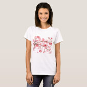Cherry blossom roze bloemen bloemen Sakura Girly T-shirt (Voorkant volledig)