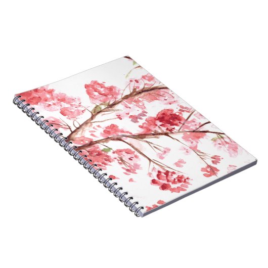 Cherry blossom roze bloemen bloemen Sakura Japans Notitieboek (Rechterzijde)