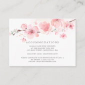 Cherry Blossom Roze Bloemen Bruiloft Accommodatie Informatiekaartje (Voorkant)