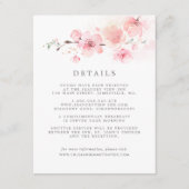 Cherry Blossom Roze Bloemen Bruiloft Gast Details Informatiekaartje (Voorkant)