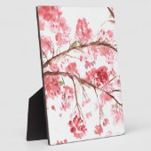 Cherry blossom roze bloemen florale waterverf fotoplaat (Zijkant)