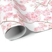 Cherry blossom roze bloemen Sakura Japans Aziatisc Cadeaupapier (Rol Hoek)