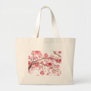 Cherry blossom roze bloemen Sakura Japans Grote Tote Bag