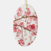 Cherry blossom roze bloemen sakura waterverf keramisch ornament (Rechts)