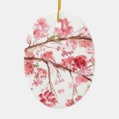 Cherry blossom roze bloemen sakura waterverf keramisch ornament (Voorkant)