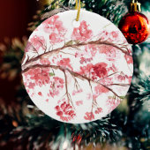 Cherry blossom roze bloemen sakura waterverf keramisch ornament