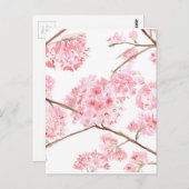 Cherry blossom roze bloemen schilderij briefkaart (Voorkant / Achterkant)