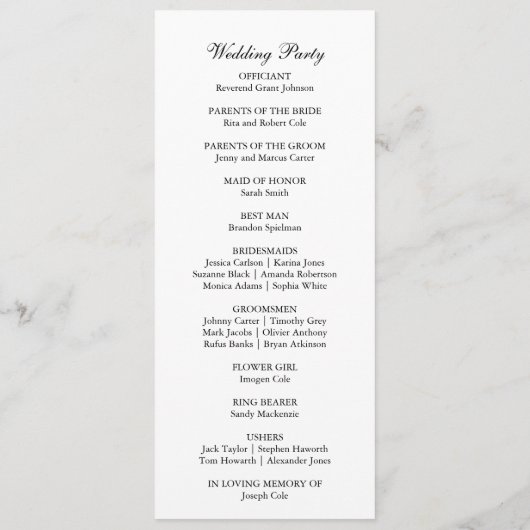 Cherry Blossom Roze Bloemen Waterverf Bruiloft Programmakaart (Achterkant)