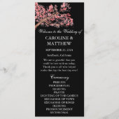 Cherry Blossom Roze Bloemen Waterverf Bruiloft Programmakaart (Voorkant)