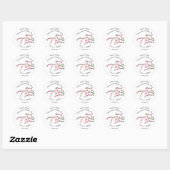 Cherry Blossom Roze Bloemen Waterverf Bruiloft Ronde Sticker (Vel)