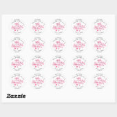 Cherry Blossom Roze Bloemen Waterverf Bruiloft Ronde Sticker (Vel)