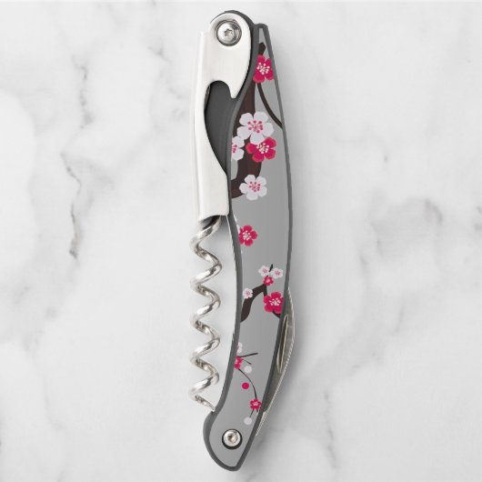 Cherry Blossom Roze bloemig Kurkentrekker (Voorkant)