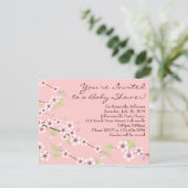 Cherry Blossom Roze & Bruin Baby shower Kaart (Staand voorkant)