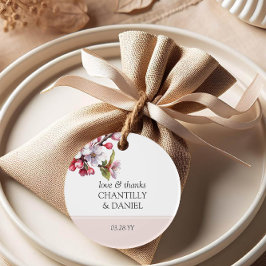 Cherry Blossom Roze en Witte Huwelijksgunst Labels