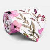 Cherry Blossom  roze Floral Stropdas (Opgerold)