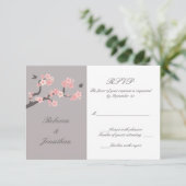 Cherry Blossom roze/grijze RSVP (Staand voorkant)
