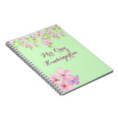 Cherry Blossom  Roze & Groen Custom Notitieboek (Rechterzijde)
