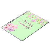 Cherry Blossom  Roze & Groen Custom Notitieboek (Linkerzijde)