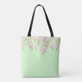 Cherry Blossom  Roze & Groen Custom Tote Bag (Achterkant)