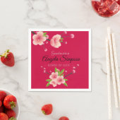 Cherry Blossom Roze groene bloem Graduation Party Servet (Insitu)