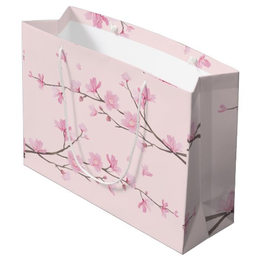 Cherry Blossom - Roze Groot Cadeauzakje (Achterkant Gekanteld)