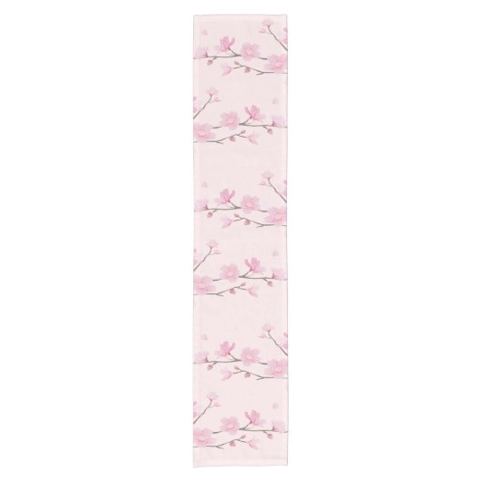 Cherry Blossom - Roze Korte Tafelloper (Voorkant)