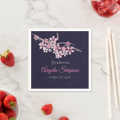 Cherry Blossom Roze marine bloemen Afstudeerfeest Servet (Insitu)