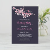 Cherry Blossom Roze marine bloemen Verjaardagsfees Kaart (Staand voorkant)