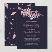 Cherry Blossom Roze marine bloemen Verjaardagsfees Kaart (Voorkant / Achterkant)