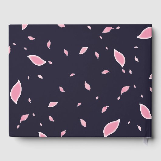 Cherry Blossom Roze marine bloemenbruiloftsgast Gastenboek (Achterkant)