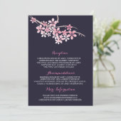 Cherry Blossom Roze Marine Trouwinformatie Gast Kaart (Staand voorkant)