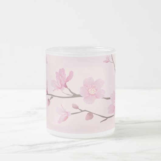 Cherry Blossom - Roze Matglas Koffiemok (Center)