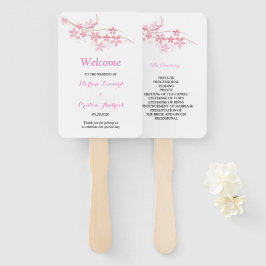 Cherry Blossom Roze Navy Flora Trouwprogramma Handwaaier