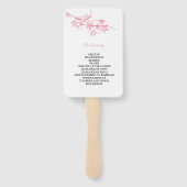 Cherry Blossom Roze Navy Flora Trouwprogramma Handwaaier (Achterkant)
