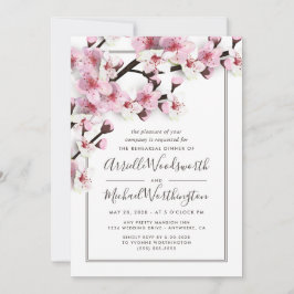 Cherry Blossom Roze repetitie diner uitnodigingen