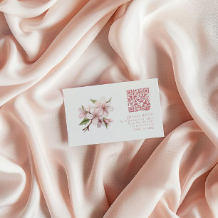 Cherry Blossom roze RSVP QR Code Enclosure Kaart