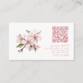 Cherry Blossom roze RSVP QR Code Enclosure Kaart (Voorkant)