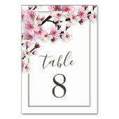 Cherry Blossom Roze Trouwtafel Aantal Kaarten (Voorkant)