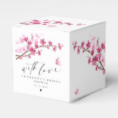 Cherry Blossom Roze Vlinder Dank u Bedankdoosjes (Voorkant Zijde)