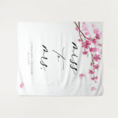 Cherry Blossom Roze Vlinder Vrijgezellenfeest Wandkleed (Voorkant (horizontaal))