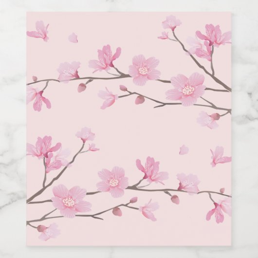 Cherry Blossom - Roze Wijn Etiket (Enkel label)