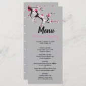 Cherry Blossom Roze Wit bloemenbruiloft Menu (Voorkant / Achterkant)