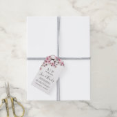 Cherry Blossom Roze Wit Bruiloft Favor Labels Cadeaulabel (Met Touw)