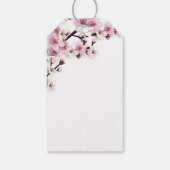 Cherry Blossom Roze Wit Bruiloft Favor Labels Cadeaulabel (Achterkant)