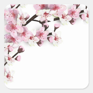 Cherry Blossom Roze Wit Bruiloft Favor Stickers