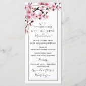 Cherry Blossom Roze Wit Bruiloft Menu Kaarten (Voorkant)