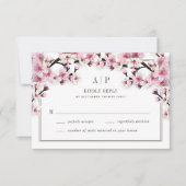 Cherry Blossom Roze Wit Bruiloft RSVP Kaarten (Voorkant)