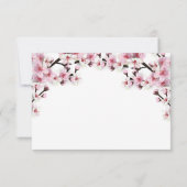 Cherry Blossom Roze Wit Bruiloft RSVP Kaarten (Achterkant)
